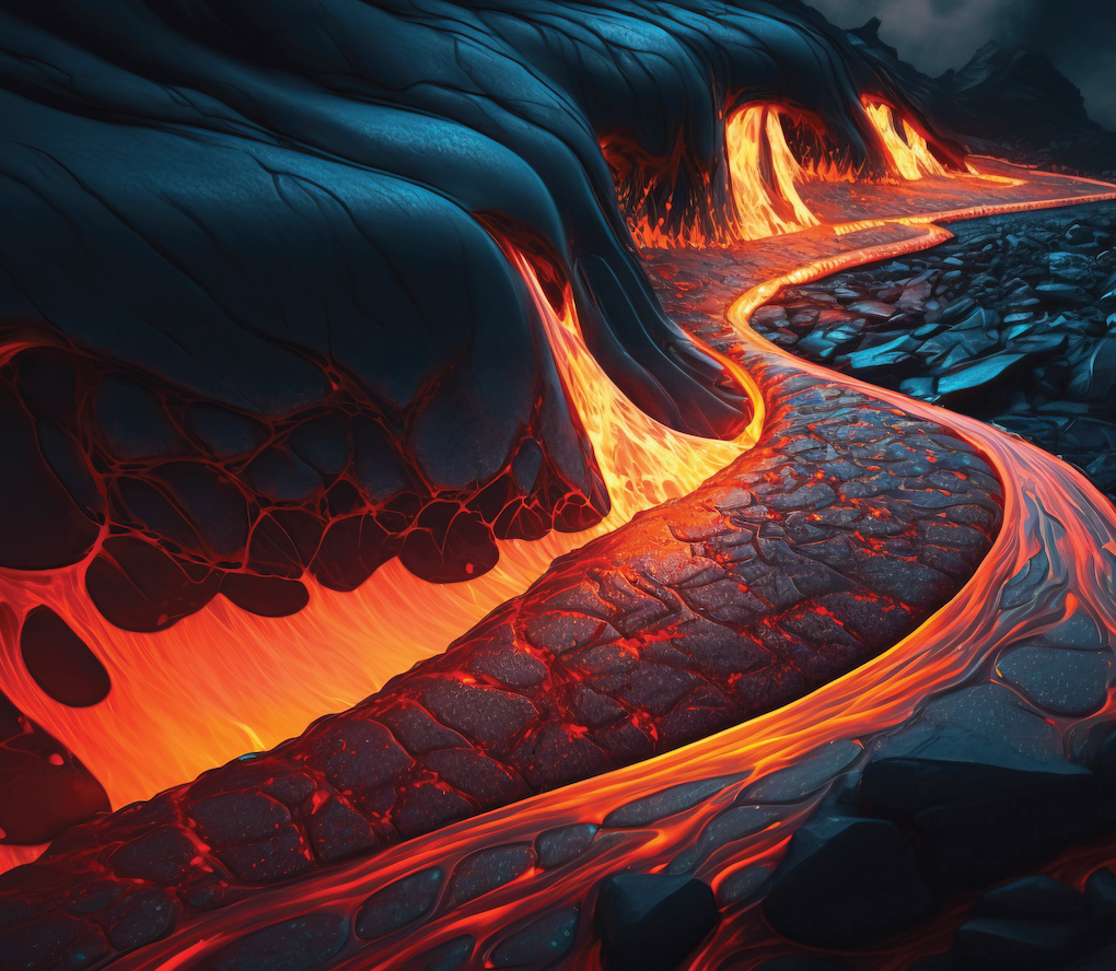Kilauea Lava Flow Yoga Shorts