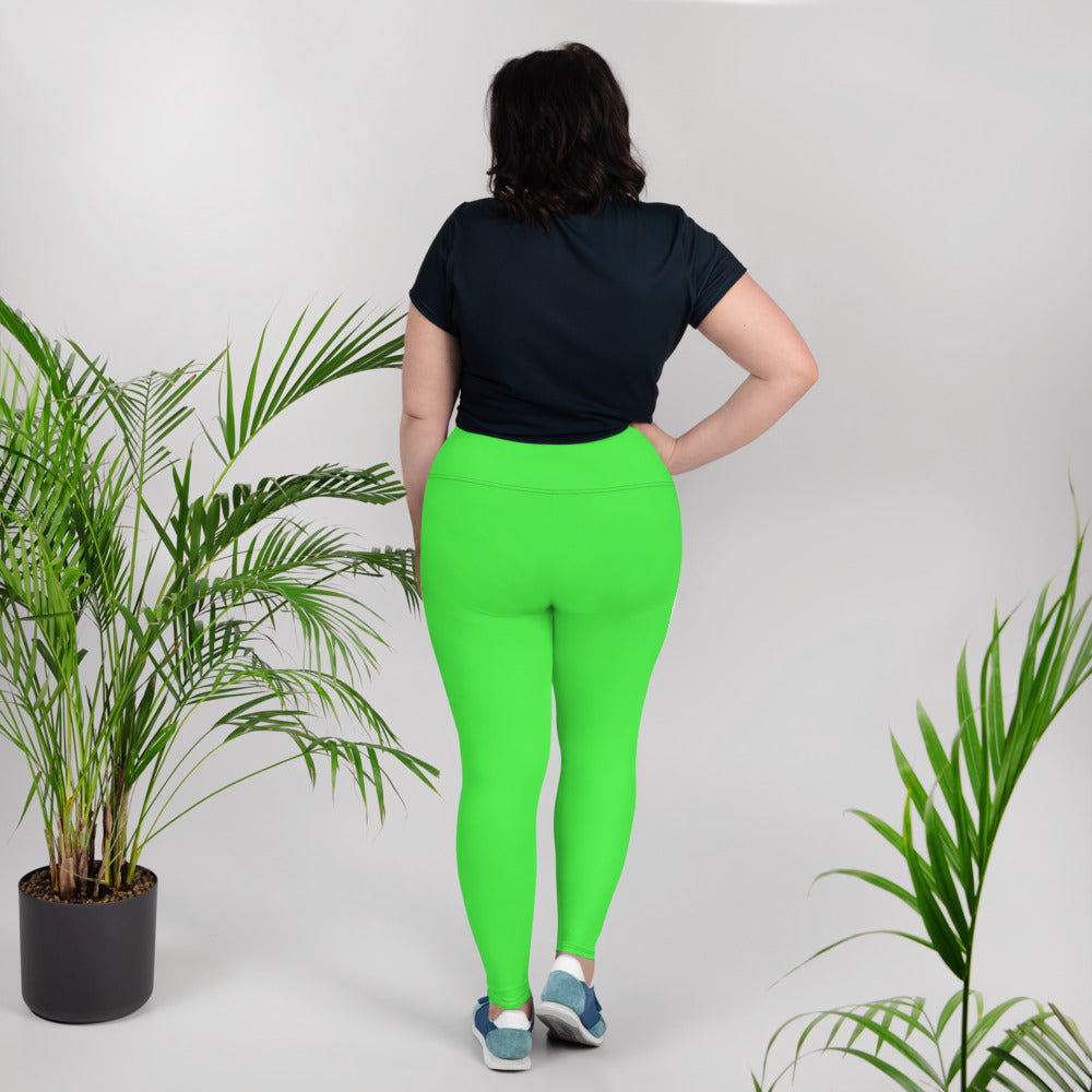 Neon Green  Plus Size Leggings - Saltgirl Clothing - Women's Saltwater Fishing Apparel and Swimwear